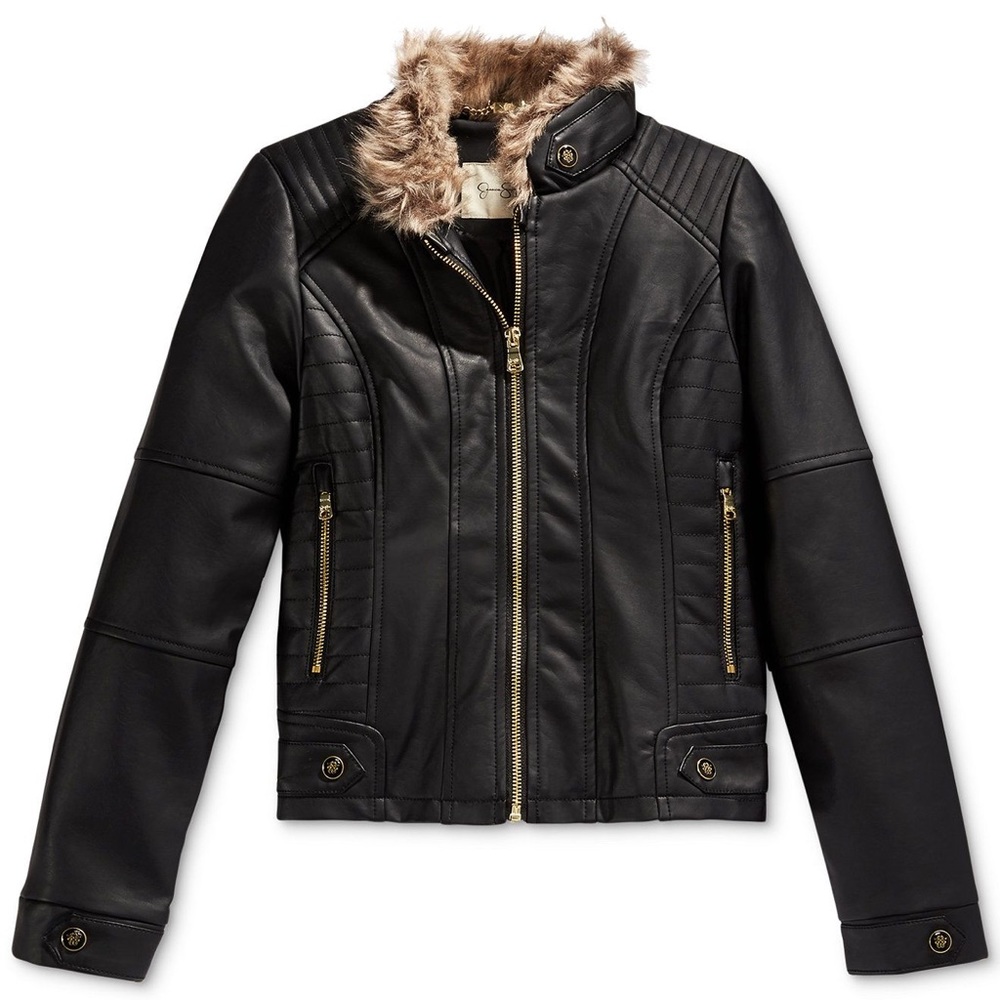 Jessica Simpson Faux-Leather Jacket